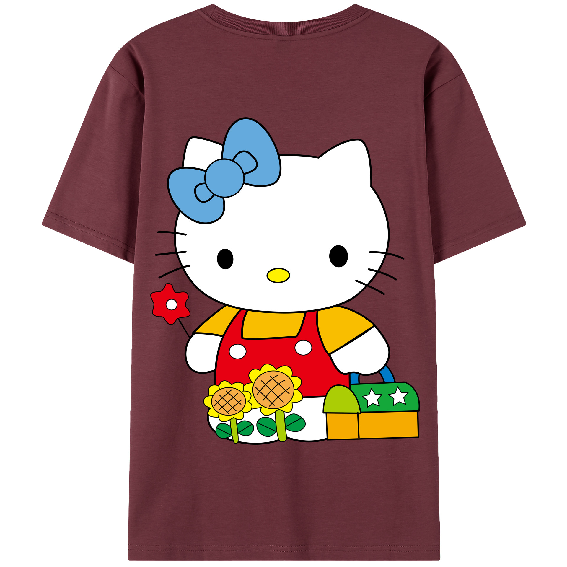 （画像用） Hello Kitty ハローキティ 綿100％半袖Tシャツ（背面プリント）